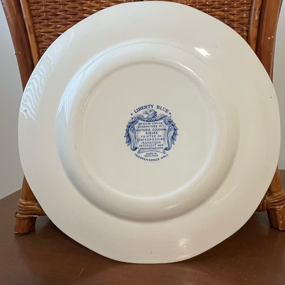 Vintage Staffordshire Ironstone Liberty Blue Retired Pattern Historic Plate - Picture 6 of 11